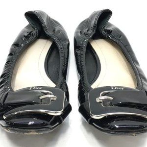 Christian Dior Patent Leather Buckle Ballet Flats